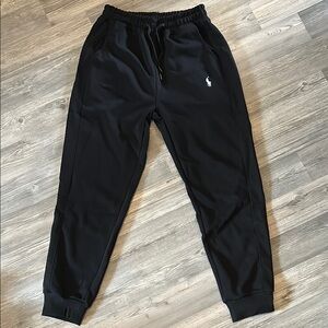Ralph Lauren Black Sweatpants with Elastic Waistband
